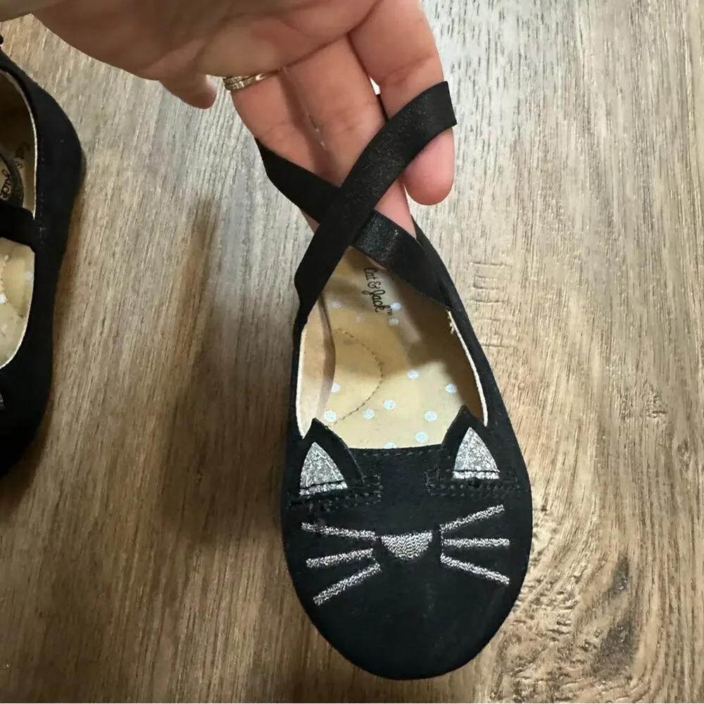 NEW! Cat & Jack Girl’s Trinity Slip-On Ballet Flats, Cat, Zippered, Size 8